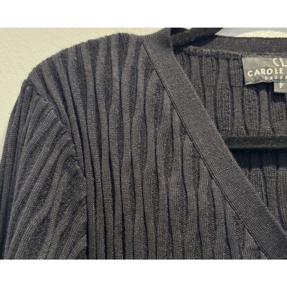 Vintage Carole Little Petite Size P Textured Button Front Long Cardigan Knit - Picture 5 of 8